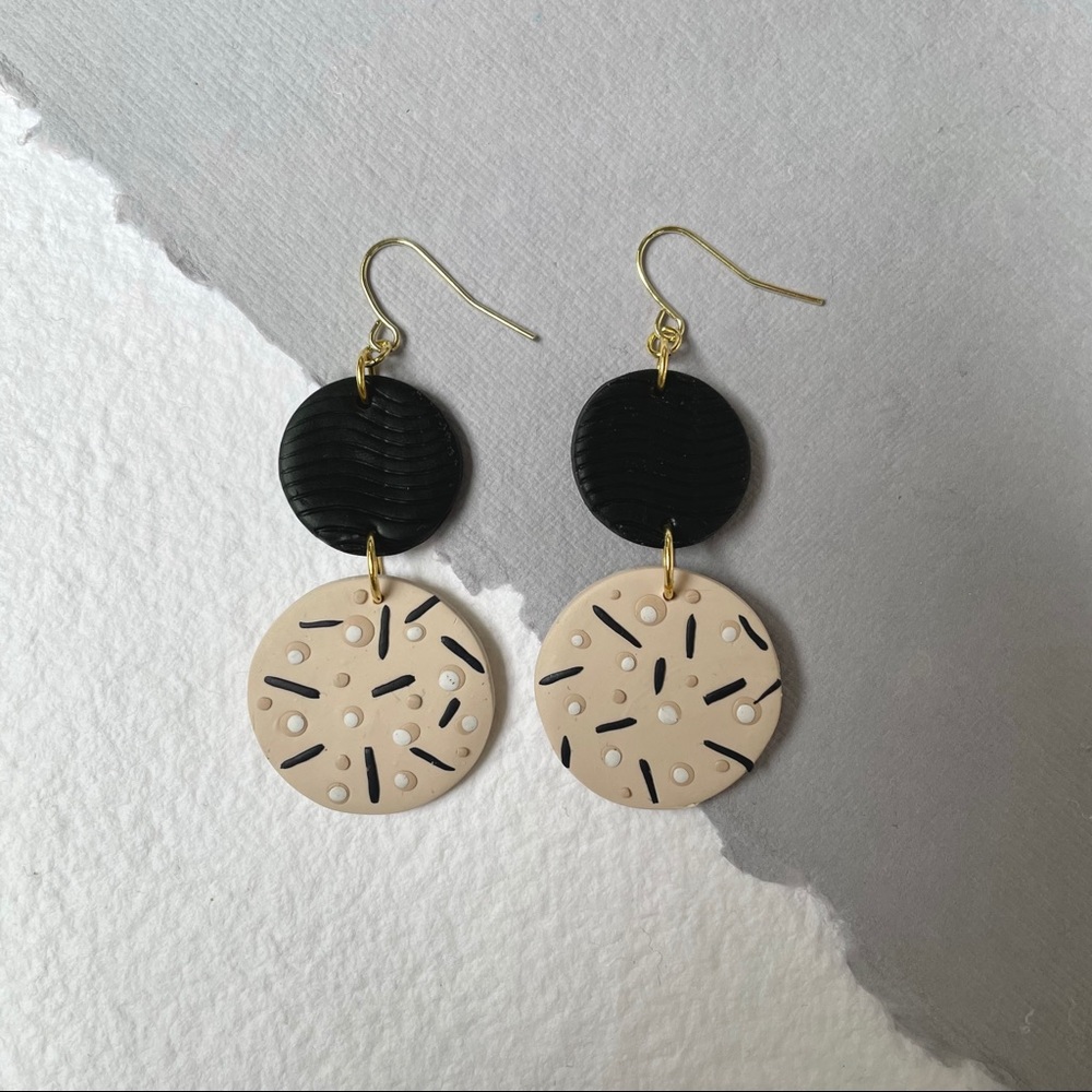 Neutral Circle Confetti Earrings